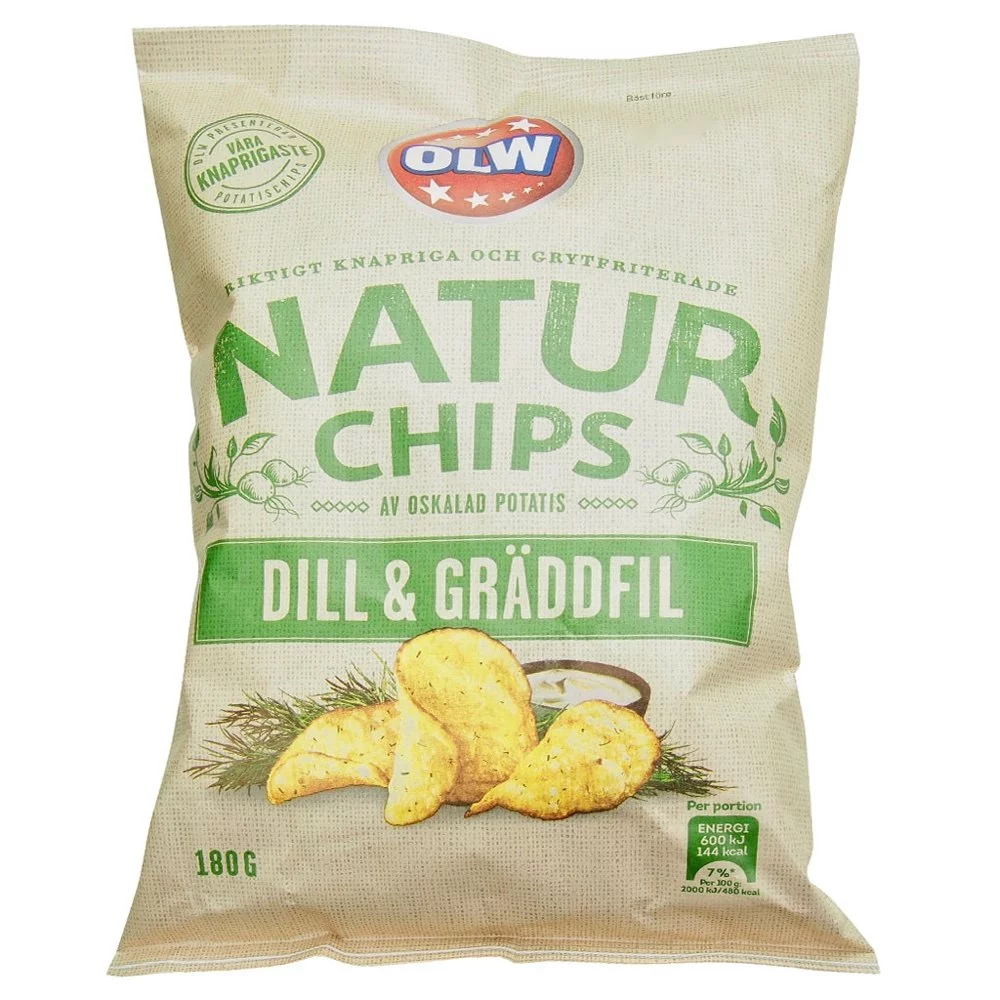 OLW Natur Chips Dill & Gräddfil (150g) 1