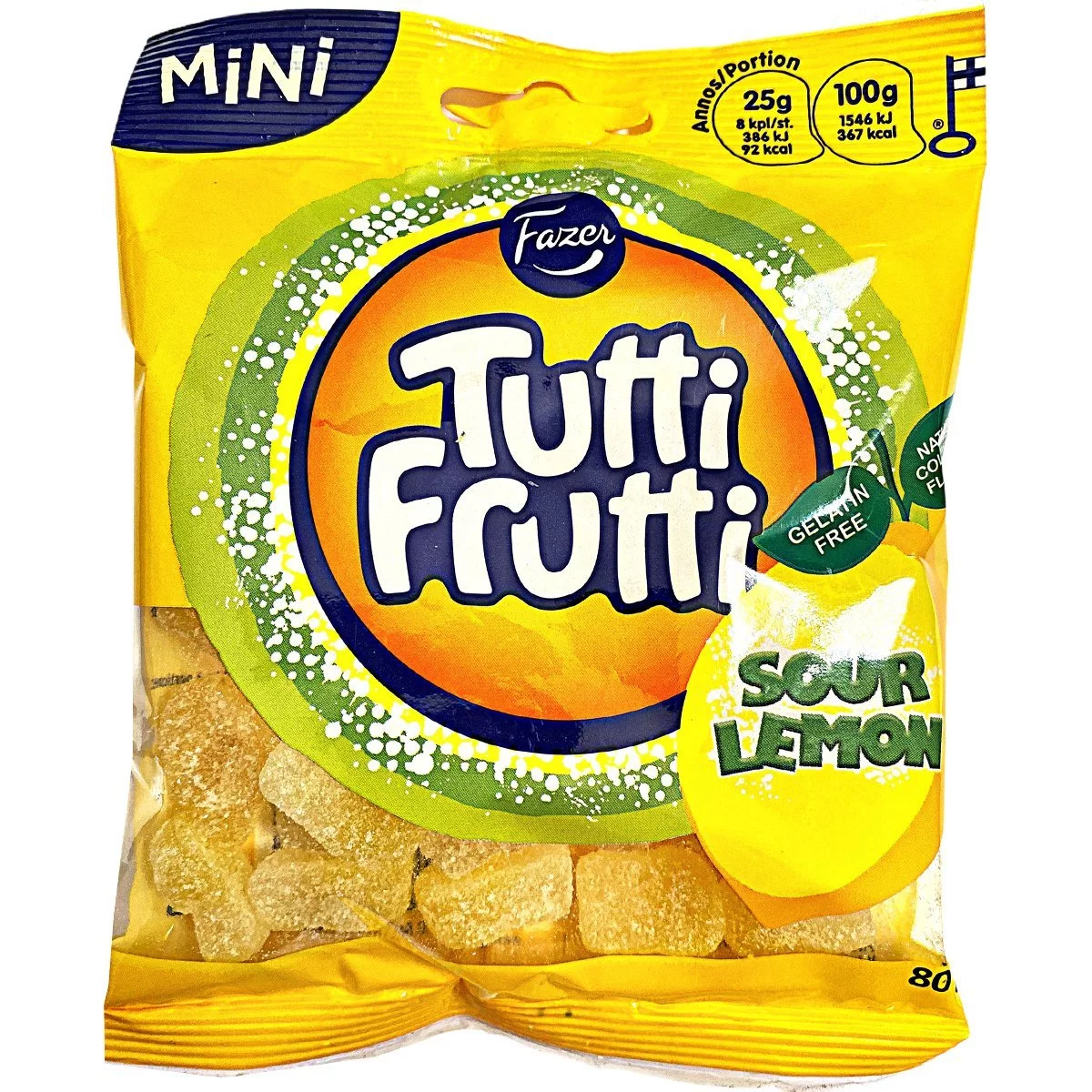 Fazer Tutti Frutti SOUR Lemon (80g) 1