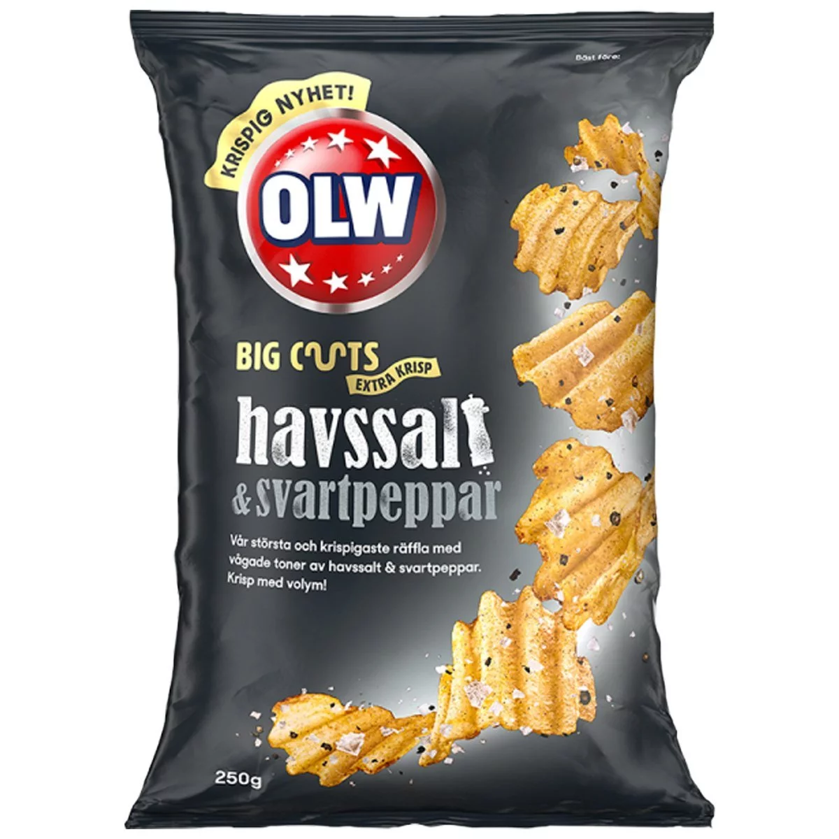 OLW Big Cuts Havssalt & Svartpeppar Chips (160g) 1