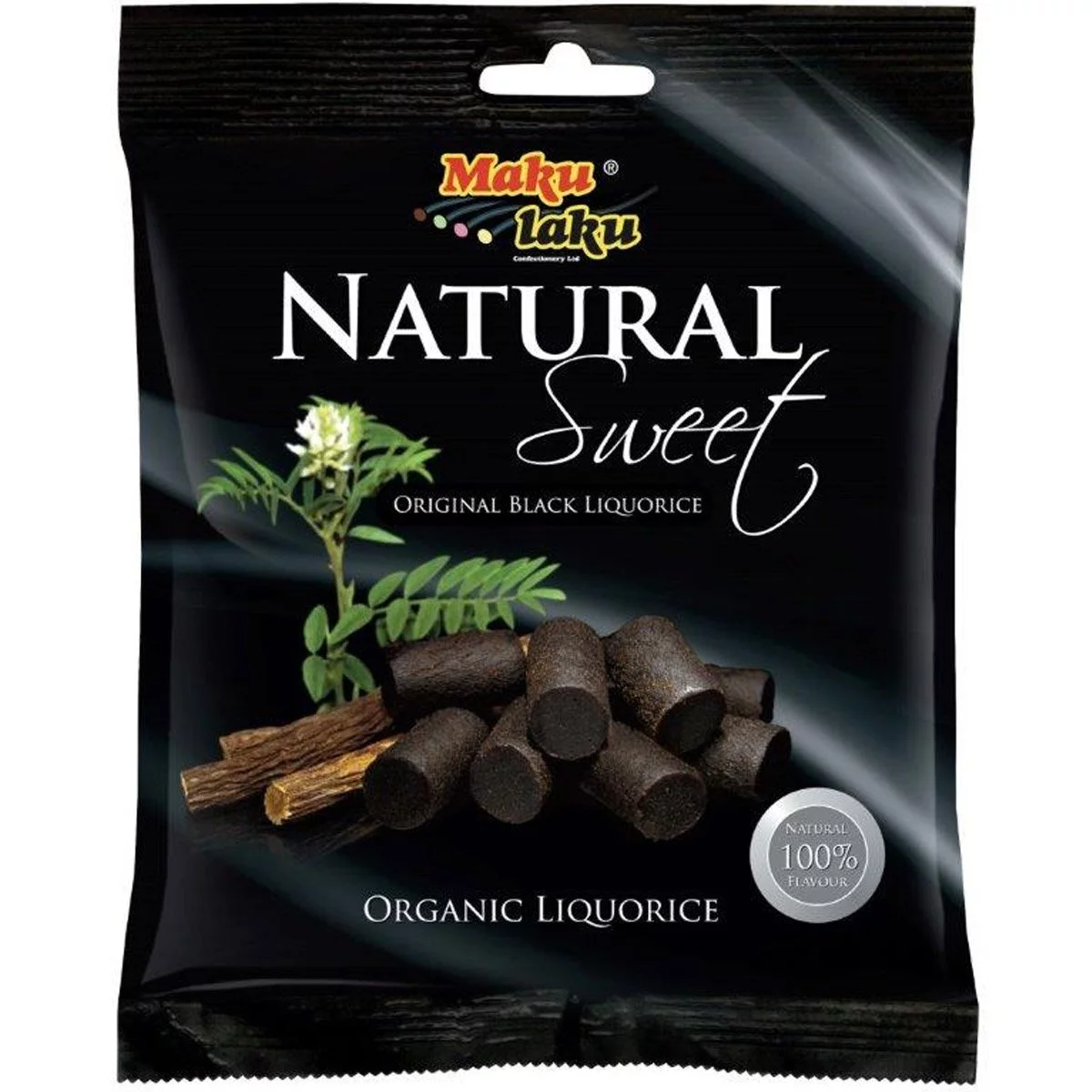 Makulaku Natural Sweet Black / Süß - Finnisches Organic-Lakritz (100g) 1