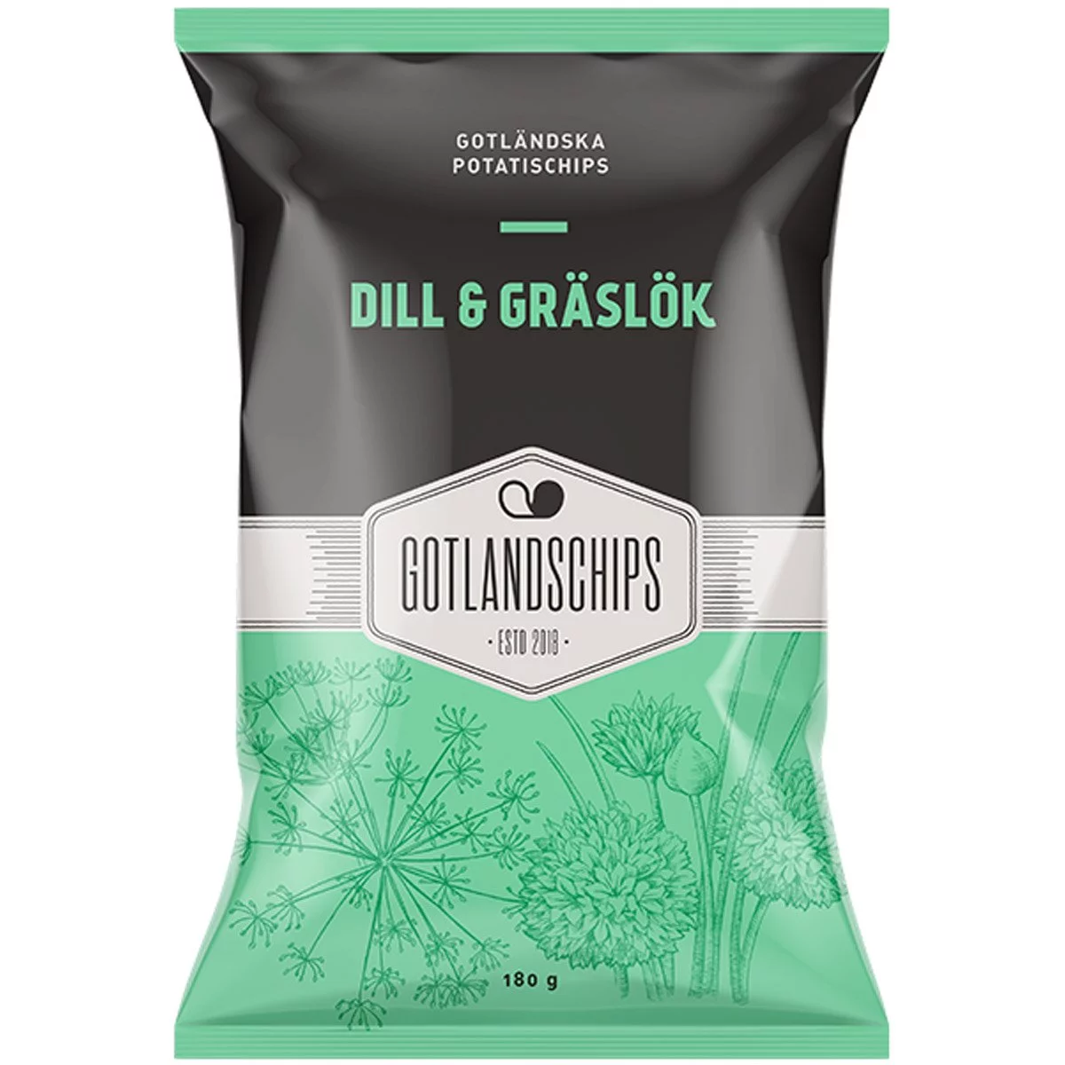 Gotlandschips Dill & Gräslök / Dill & Schnittlauch (180g) 1