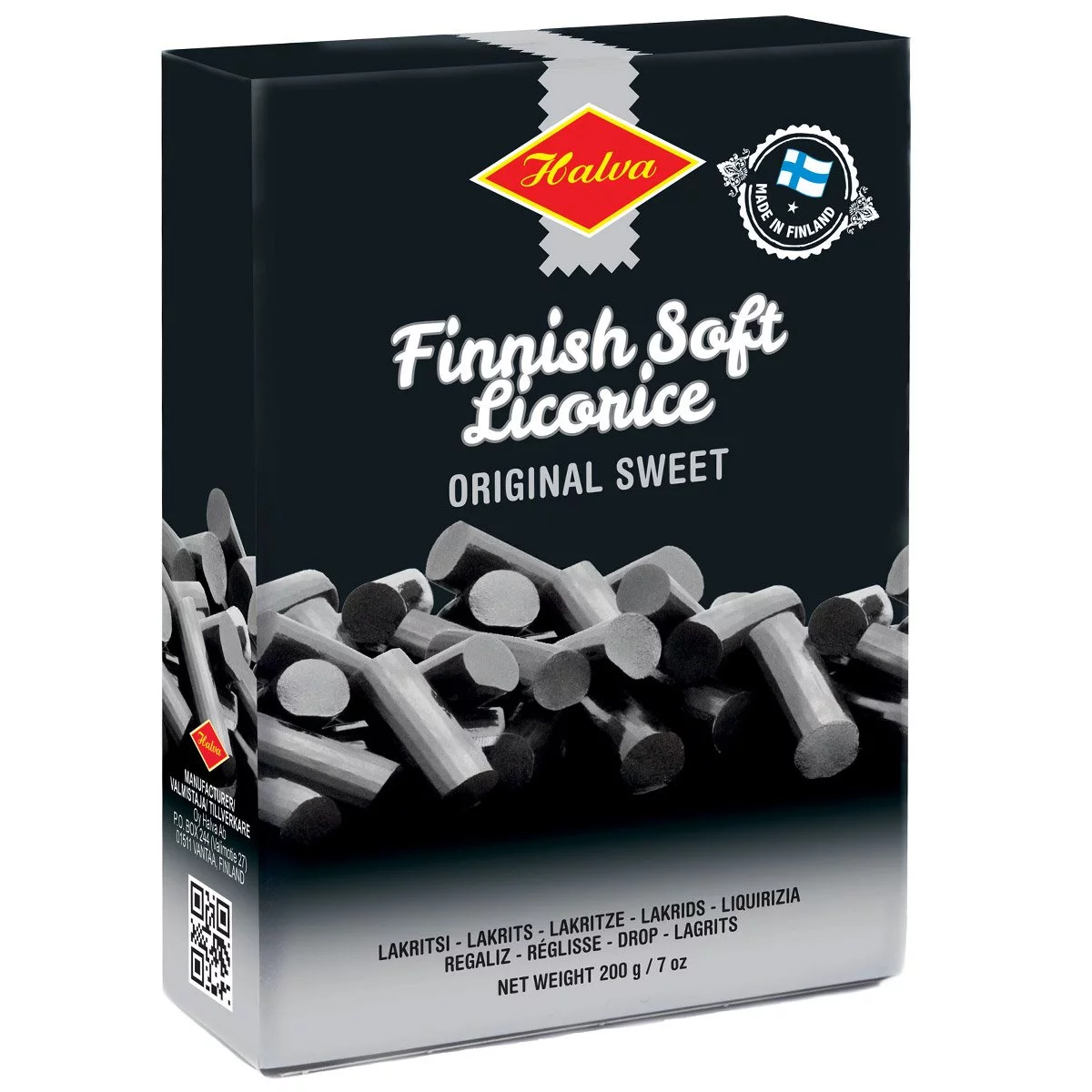Halva Finnish Soft Licorice - Lakritz Box - Original Sweet (200g) 1