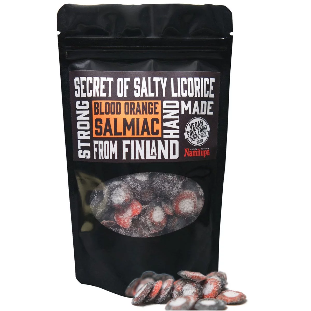 Namitupa Blood Orange Salmiac-Bonbons aus Finnland - mit Blutorange (100g) 1