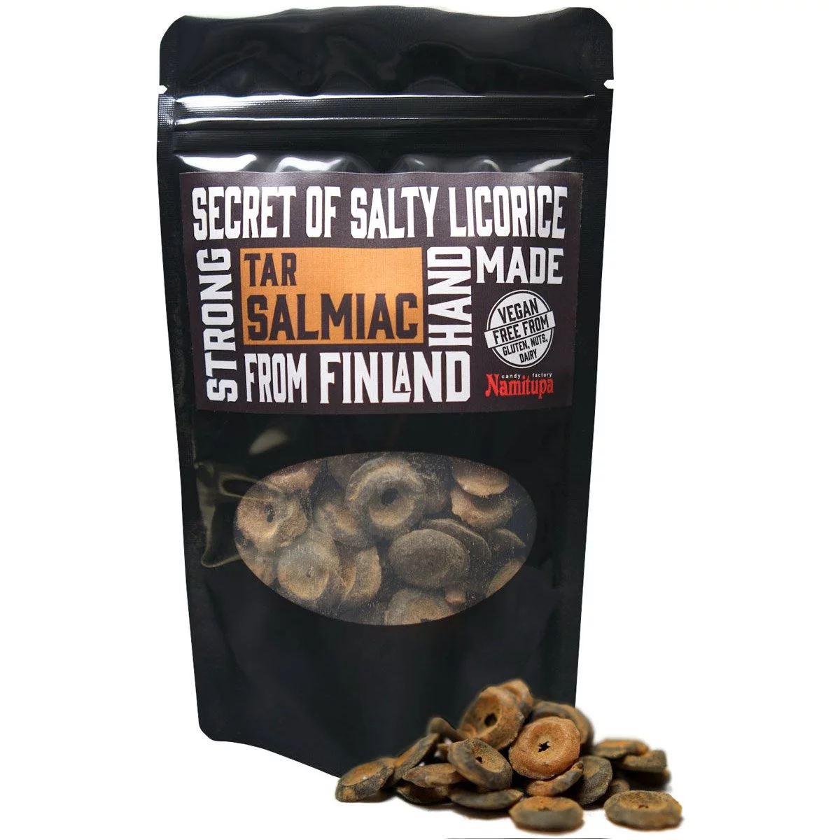 Namitupa Tar Salmiac-Bonbons aus Finnland - mit Holz-Teer-Geschmack (100g) 1