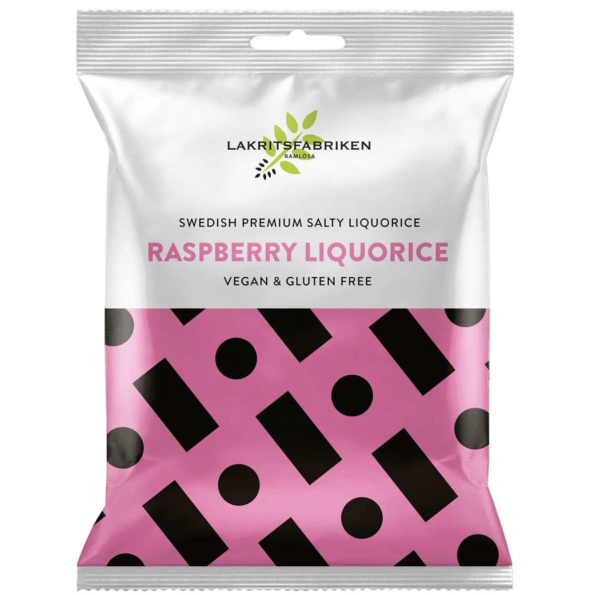 Lakritsfabriken Raspberry Salty Liqourice / Himbeere - vegan & glutenfrei (100g) 1