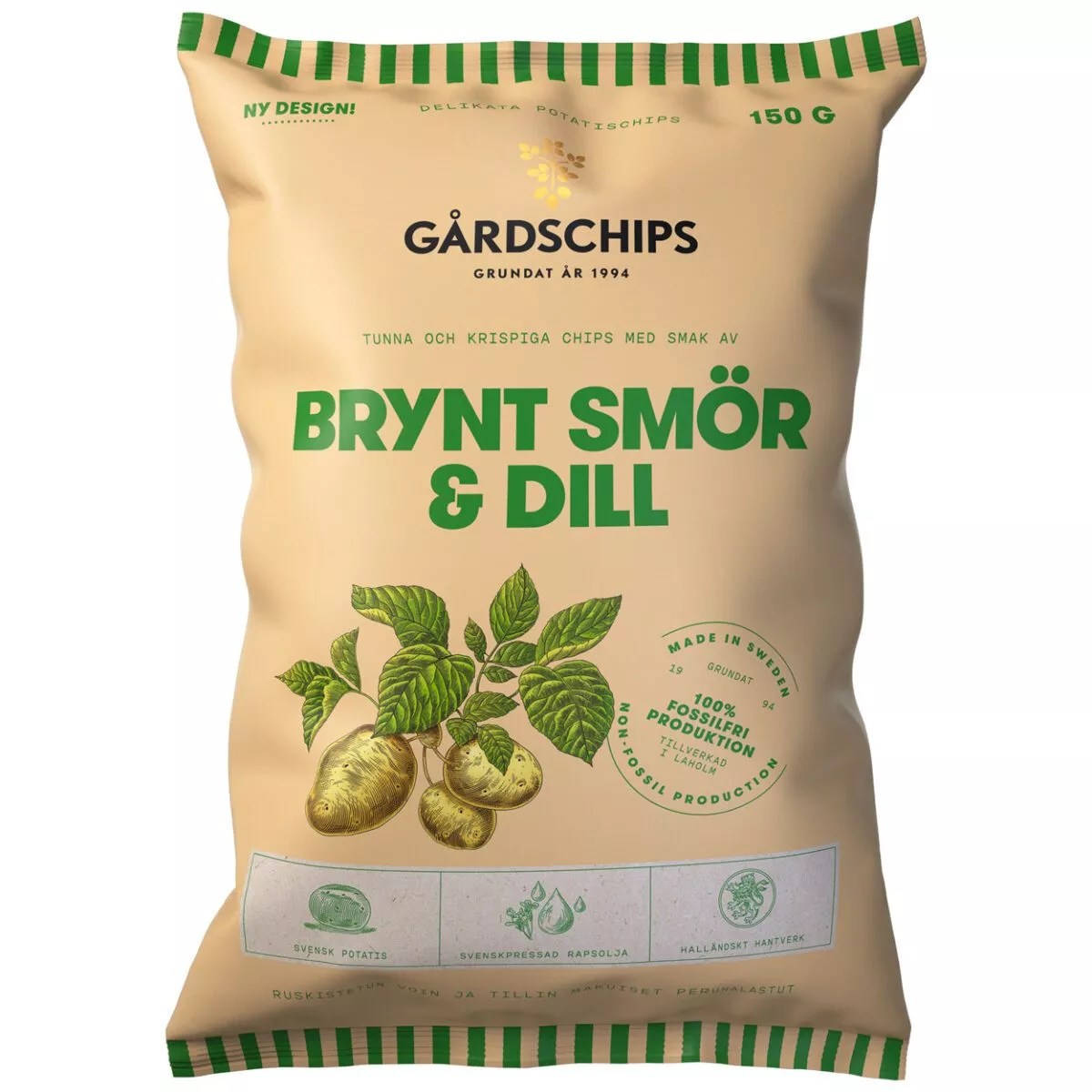 Gardschips - Brynt Smör & Dill / Butter-Dill-Chips (150g) 1