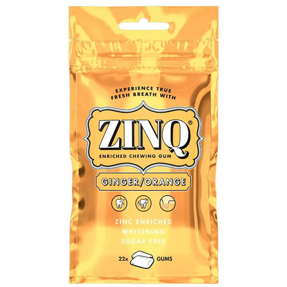 ZINQ Ginger Orange - Kaugummi / Ingwer - Orange (31,5g) *SONDERPREIS wegen kurzer Haltbarkeit* 1