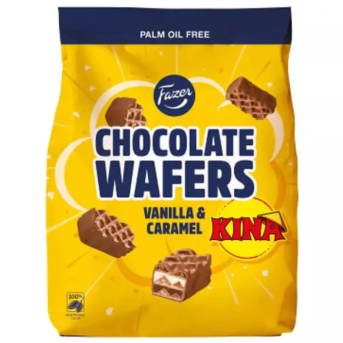 Fazer Chocolate Wafer Kina - Vanilla & Caramel (175g) 1