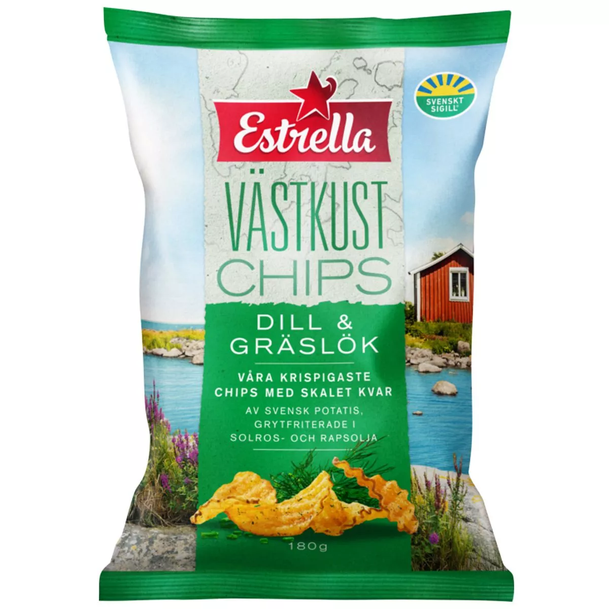 Estrella Västkust Chips Dill & Gräslök (180g) 1