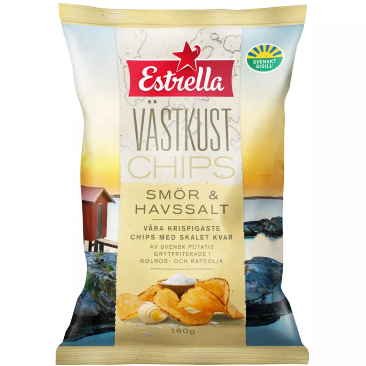 Estrella Västkust Chips Smör & Havssalt (180g) 1