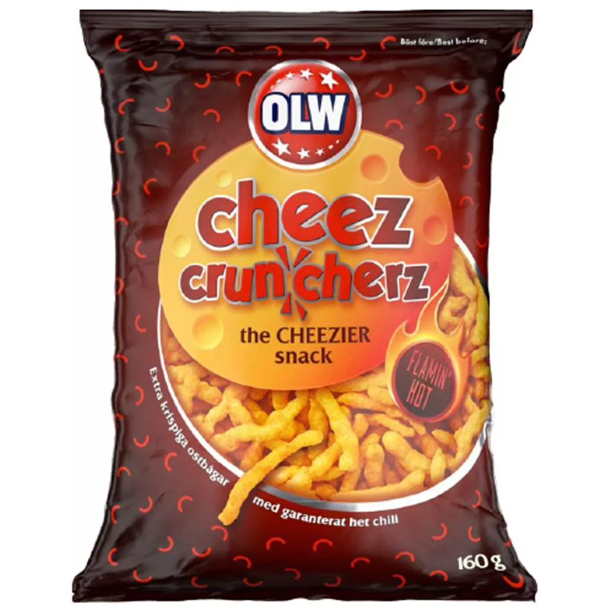 OLW Cheez Cruncherz Flamin' Hot (160g) 1