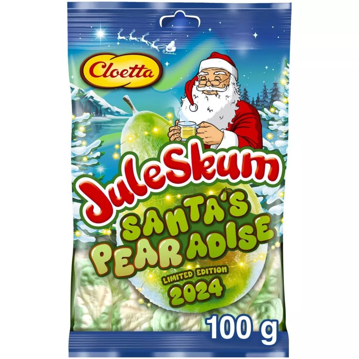 Cloetta Juleskum Santa’s Pearadise (100g) 1